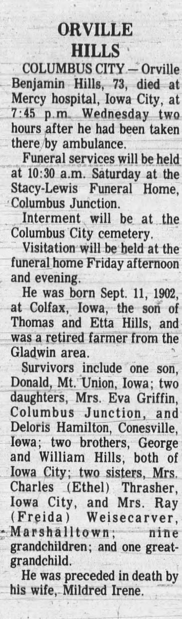 Obituary for Bia HILLS (Aged 73)